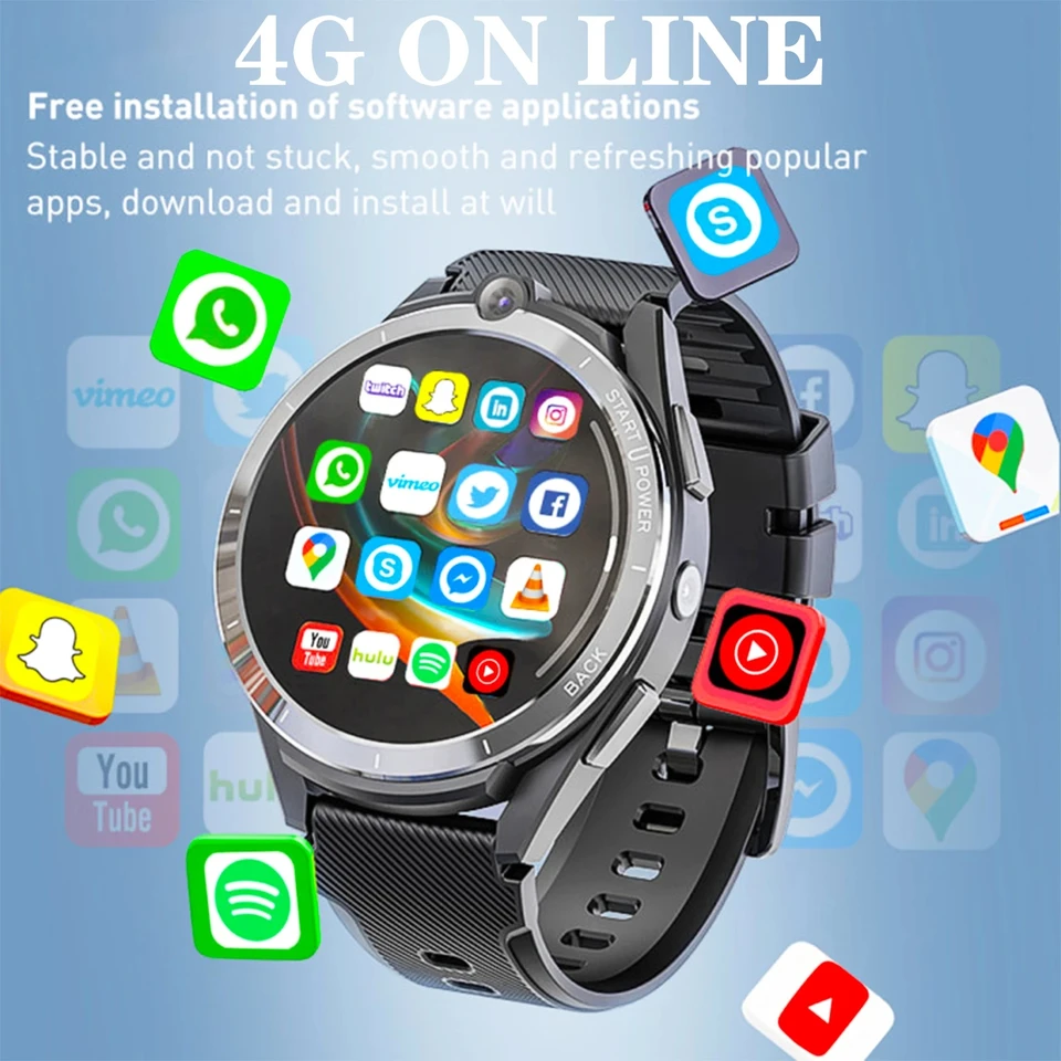 Najnovšie športové inteligentné hodinky Men 1,6 ”8 Core 6G128G Full-Touch Screen 4G Full Netcom Dual Chip Fitness Health Monitor Smart Watches