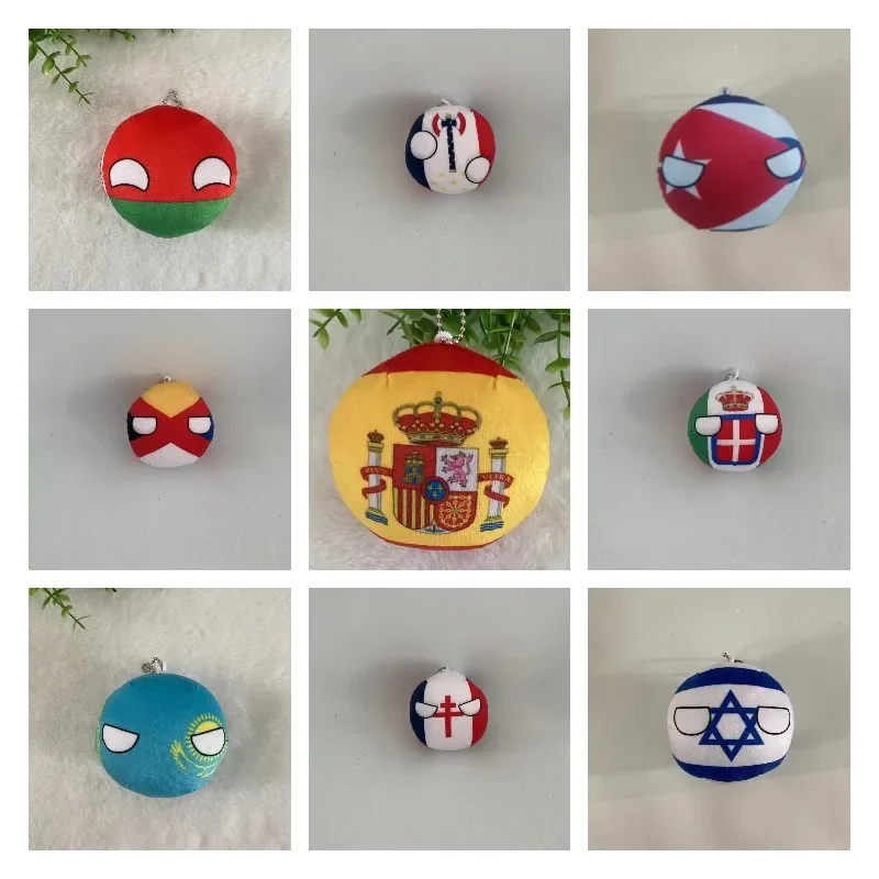 Najnovší 10 cm 68 štýlov vidiecke loptičky plyšové hračky Poľské futbalové prívesky Country Flag Ball Darčeky pre deti Kazachstan Countryball Stuf
