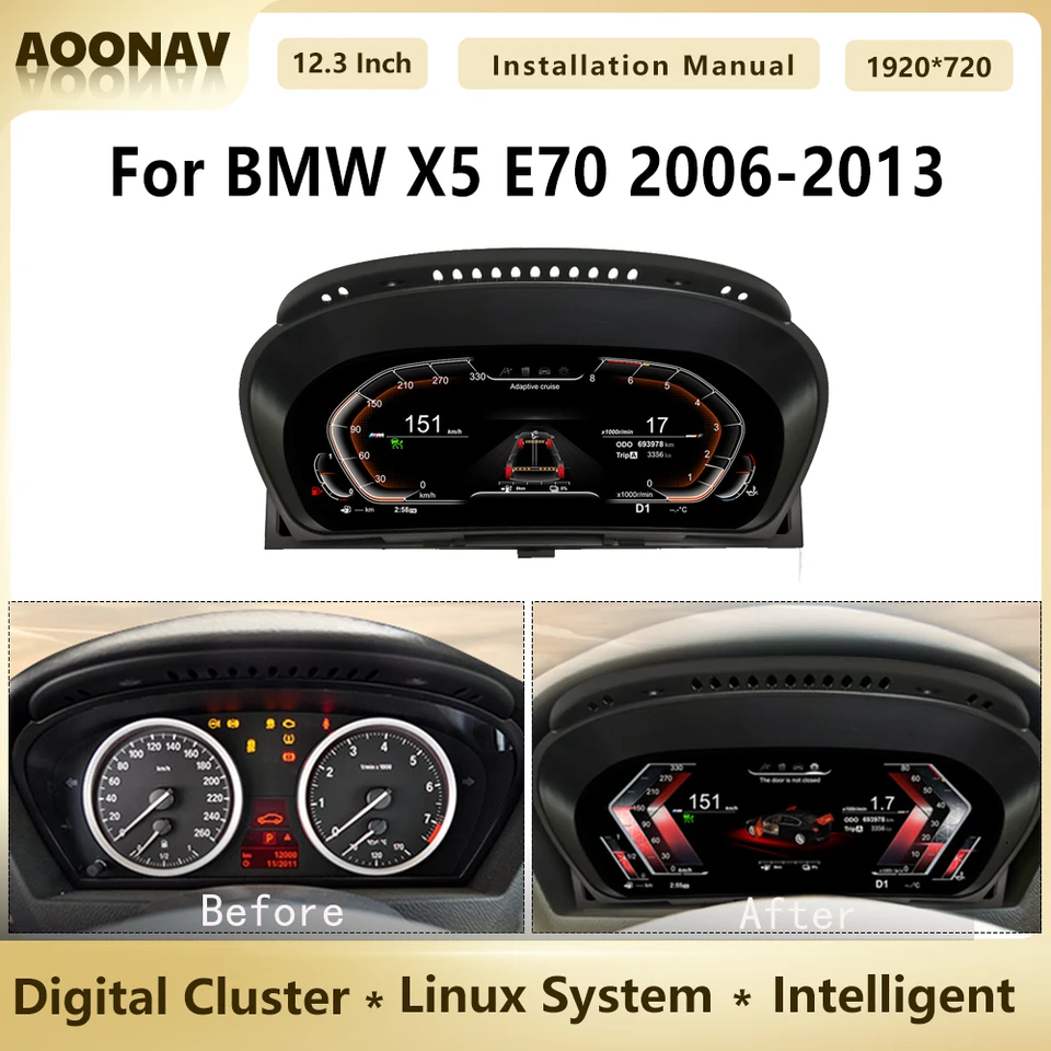 Najnovší 2023 pre BMW X5 E70 2006-2013 CCC CIC CAR Digital Cluster prístroj Smart Schadometer vozidla virtuálny displej
