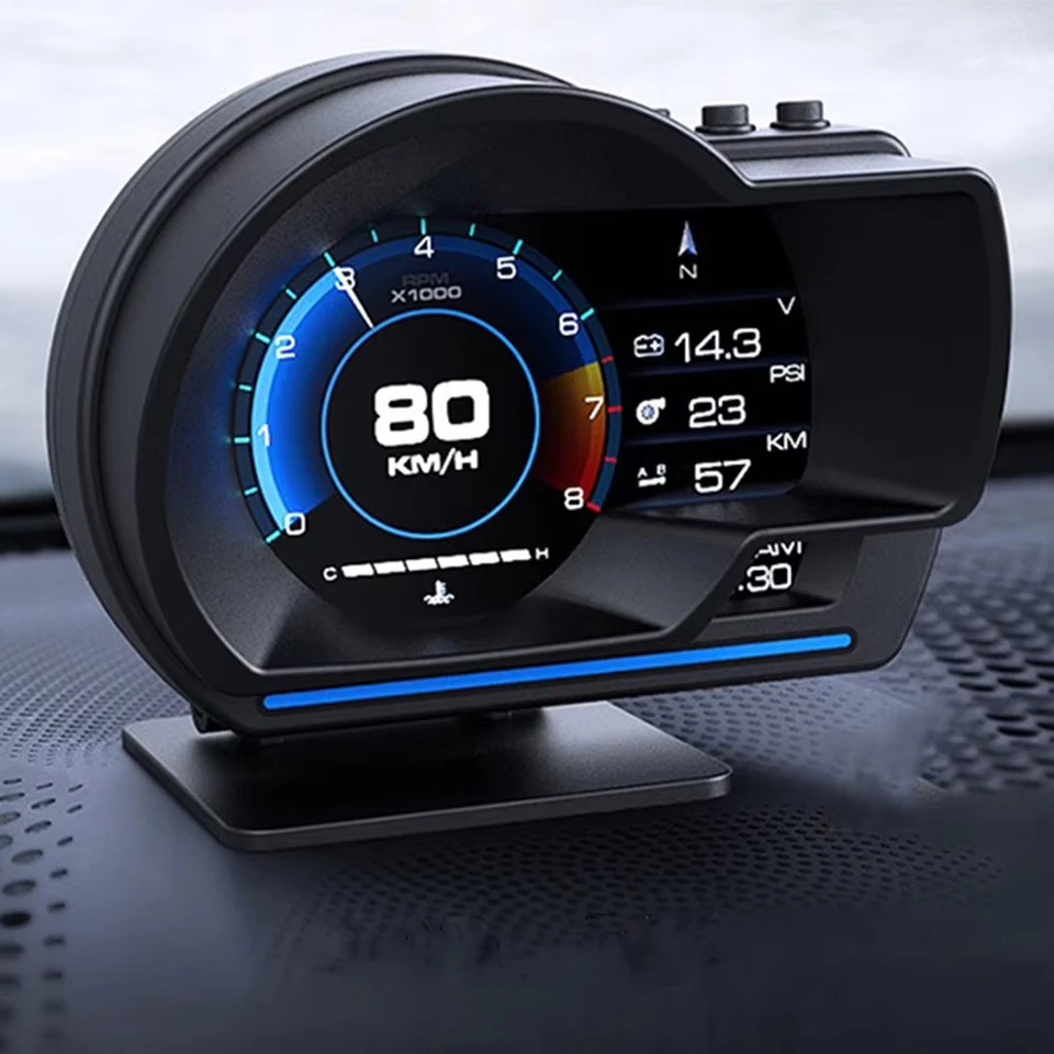 Najnovší A501 A51 Hlava nahor Displej OBD2 inteligentný automobil HUD Turbo Gauge Digitálny kilometer Alarmová voda a olejová teplota RPM Automatický meter