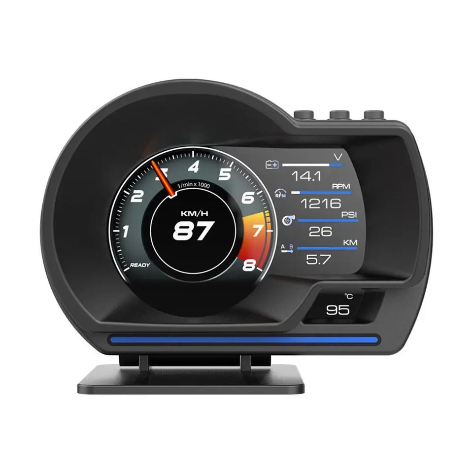 Najnovší A501 OBD2 Hlava nahor Displej HUD inteligentná voda a olej Temp Turbo RPM RPM Digitálny kilometer ZADNÝ AKTORÝ ALTOMO