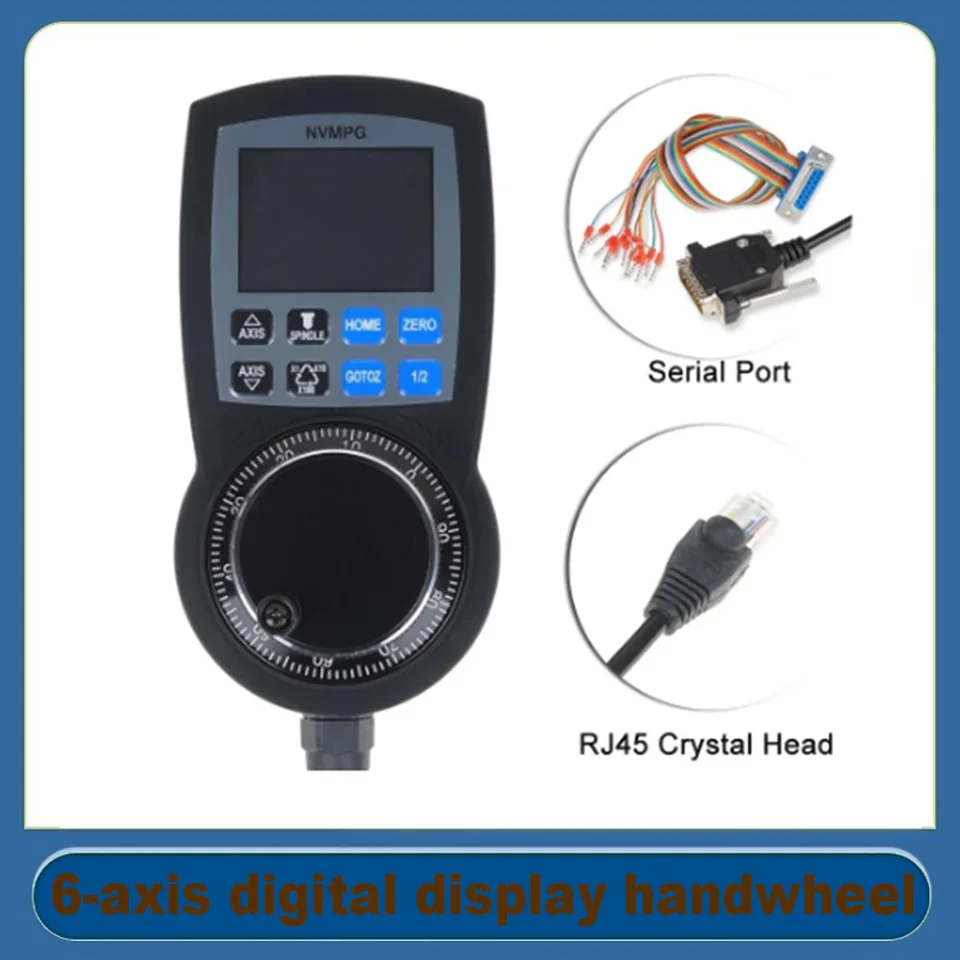 Najnovší mach3 mpg CNC 6-osový digitálny displej elektronického ručného kolesa NVMPG manuálny generátor impulzov