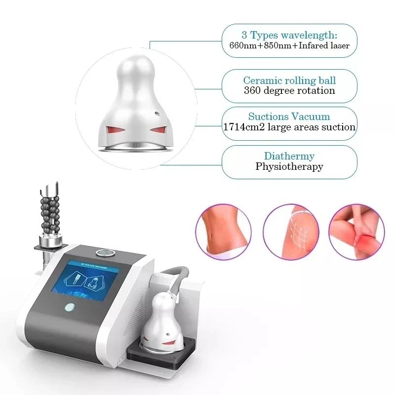 Najnovší prenosný profesionál 360 stupňov valcovacia celulitída Massager 5D vákuový štíhly stroj pre lymfatické odtoky