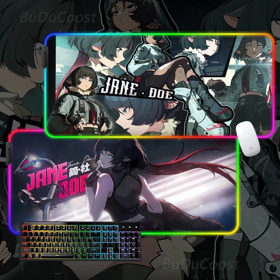 Najpredávanejší Zenless Zone Zero Jane Doe Electronic Sports Office HD Print Desk Game RGB Locking Computer Luminescence Mouse Pad