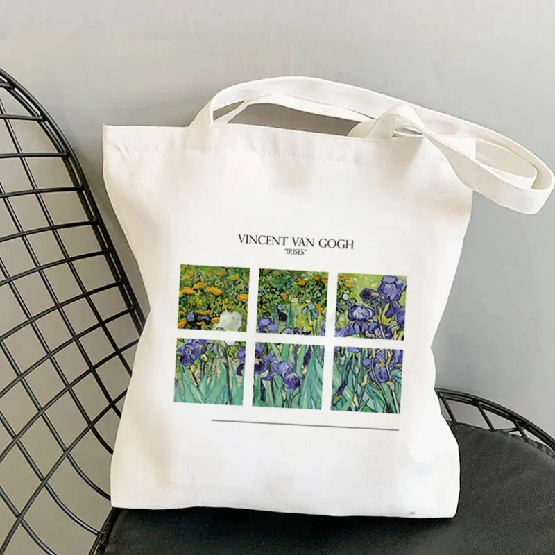 Nakupujúci Van Gogh Img Tlačené kawaii taška harajuku ženy nakupovanie tašku plátno nakupujúca taška dievčina kabelka tote taška ramenná lady taška