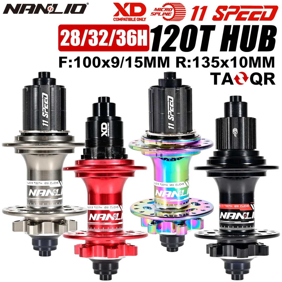 Nanlio XM820 Bicykel Hubs 6 pawls 120t Hluk Hub Mountain Bike Hubs NBK Utesnené ložisko Hg XD MS 8 9 10 11 12S 28 32 36 MOHLES