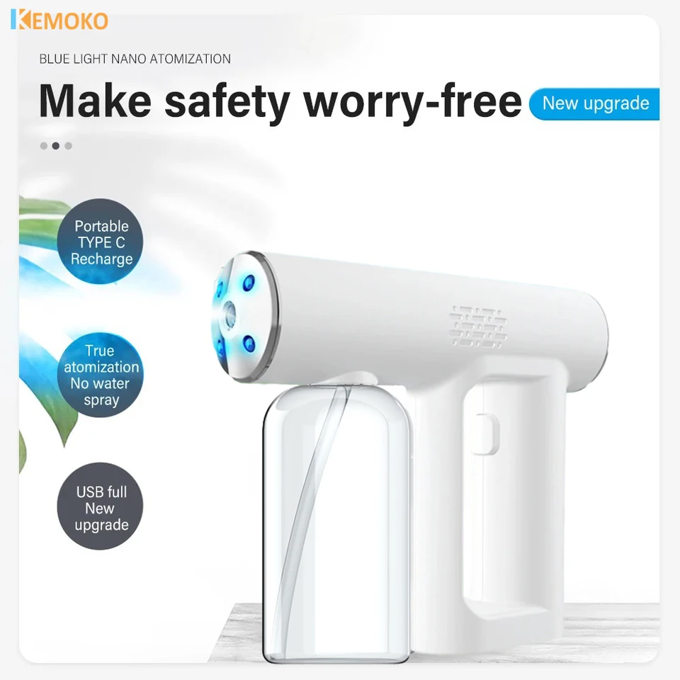 Nano parná pištoľ Wireless Hair Care Nano Hydratat Sprayer Prenosné horúce farbenie starostlivosť o modrú micro hmlu atomizáciu dezinfekčný prostriedok