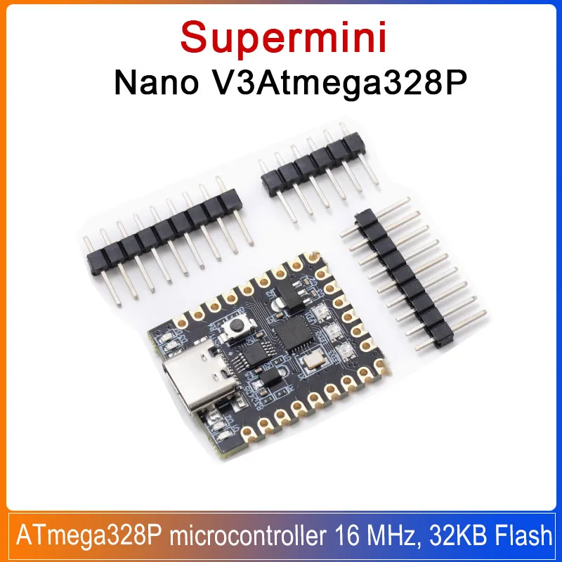 Nano V3.0 / Supermini Nano V3atmega328p Vylepšený modul 16 MHz 32 kB Flash Type-C ATmega328p Vývojová doska pre Arduino pre Arduino