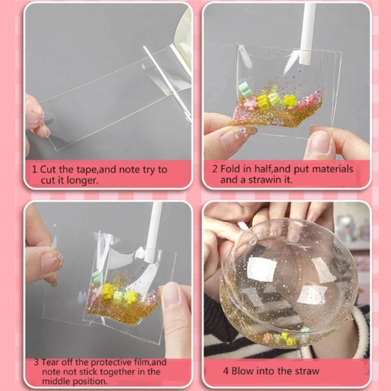 Nanos adhézne páskové pásky Bubble Blower súpravy Balón výroba pre deti obojstranná páska DIY Craft pre dieťa