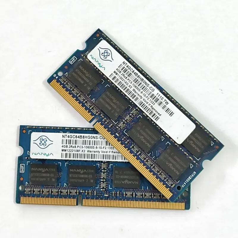 Nanya Rams DDR3 4GB 1333MHz LAPTOP Pamäť DDR3 4GB 2RX8 PC3-10600S 204PIN SODIMM Notebook 1.5V