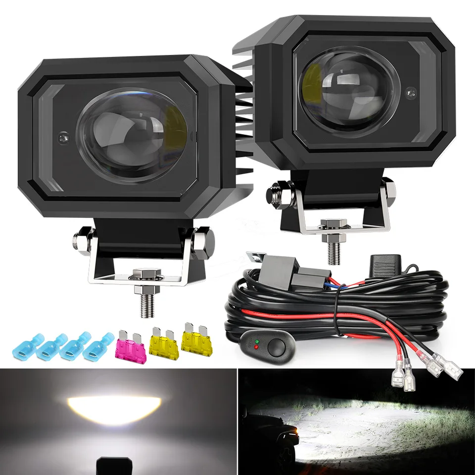 NAO 4inch LED Spotlight 60W 6000lm struky hmlové svetlá White Yellow Work LED LED pre motocykle Truck 4x4 Off Road ATV Boat