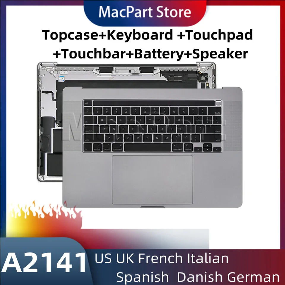 NAPLASTNÍK A2141 ZOBRAZENIE S KEYBOLE Touchbar Touchpad Battery Reproduktor USA UK French German pre Apple MacBook Pro sietnicu 16 