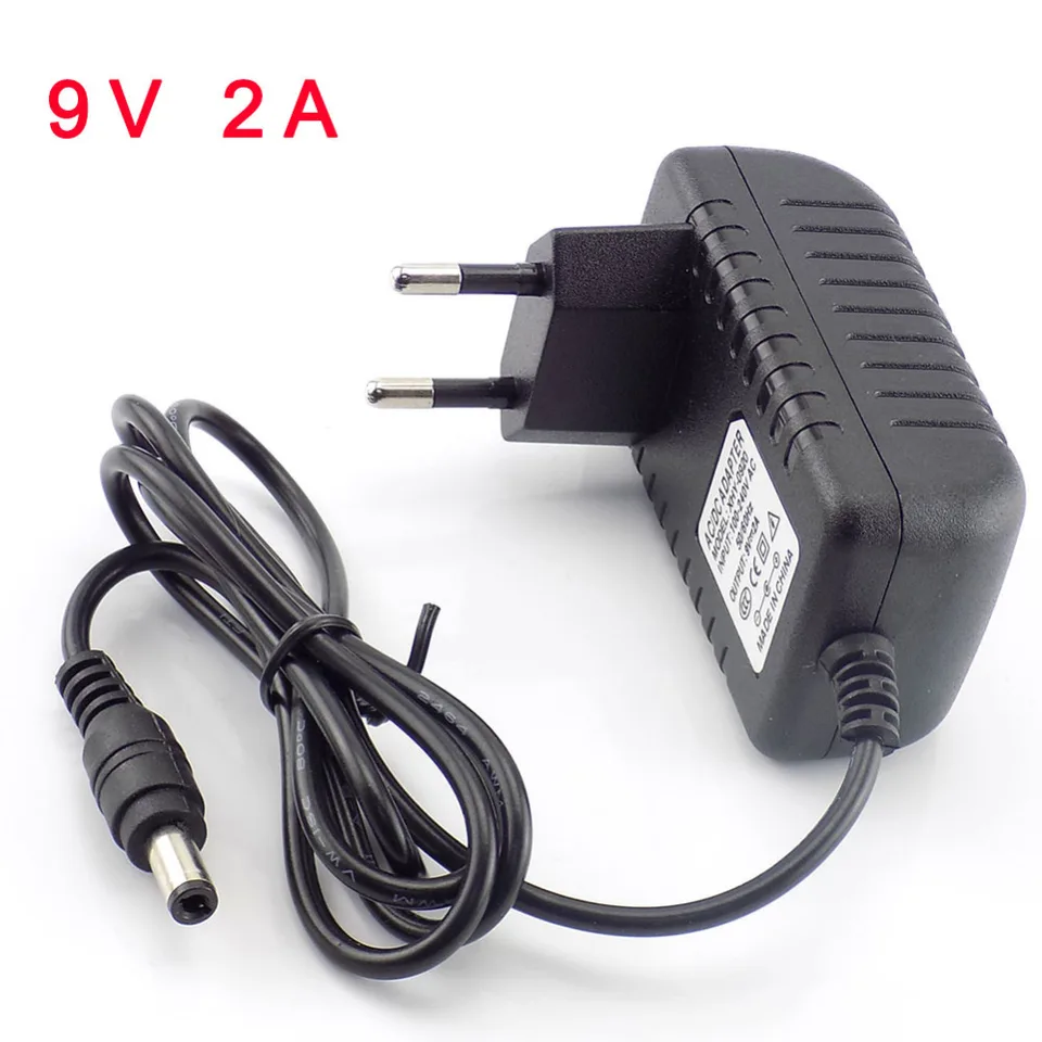 Napájací adaptér 9V 2A 2000MA 5,5x2.1 mm 5,5 x 2,5 mm 1M napájací zdroj kábla EÚ US Adapter AC 100V-240V adaptér prevodníka