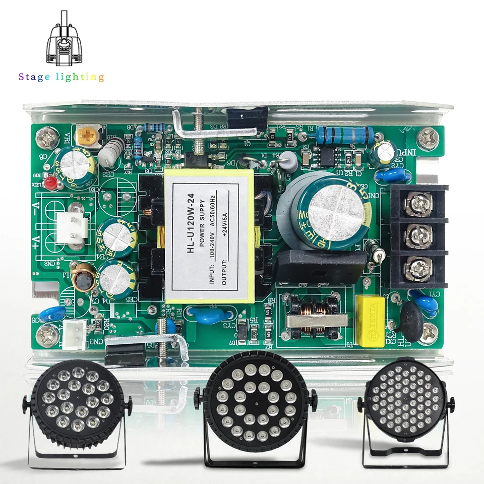Napájací zdroj LED svetla Par svetla 150 W -120W 12-24V- Použite pre 54x3W 18x18W 24x12w pódiové oprava svetla Náhradné diely Náhradné diely