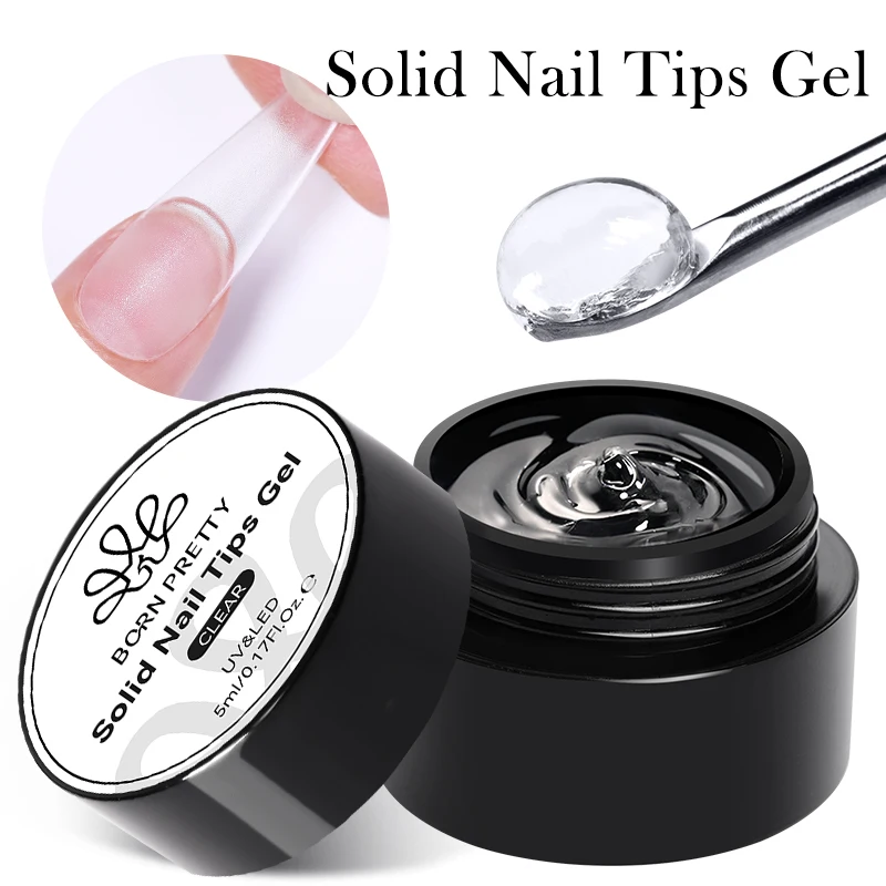 Narodené pekné tuhé nechty Tips Gel 5G Trvalá priehľadná funkcia Gel Gel Extension Gel Gel nasiaknite na nechtový umelecký gél, potrebujete UV Lamp