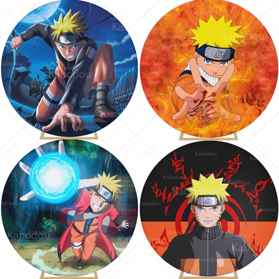 Naruto Round Background Kids Boys Boys Birthday Party Photografia pozadie bábätká dekorácia kruh plagátu Studio prop