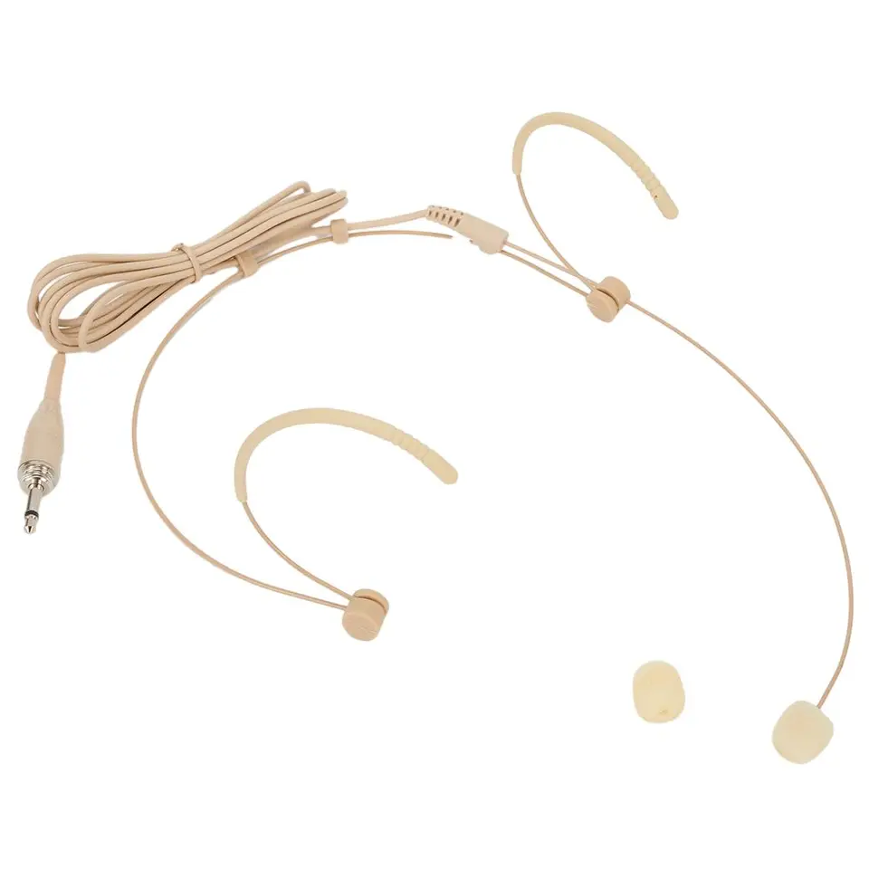 Nastaviteľná béžová dvojitá earhook headset mikrofónový mikrofón 3 PIN 4 PIN XLR pre bezdrôtový mikrofón Shure s krytom
