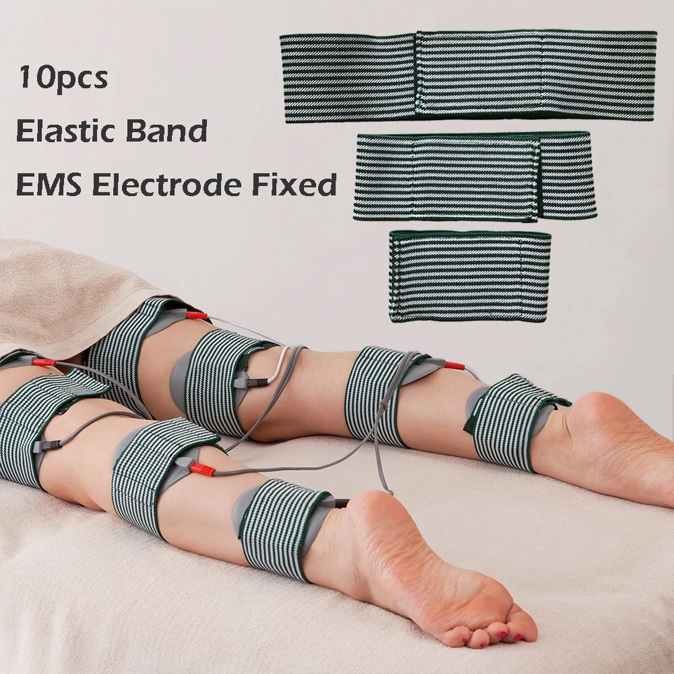 Nastaviteľná EMS elektródová podložka fixácia remienka 10ks elastický pás pre elektro svaly stimulátor desiatok