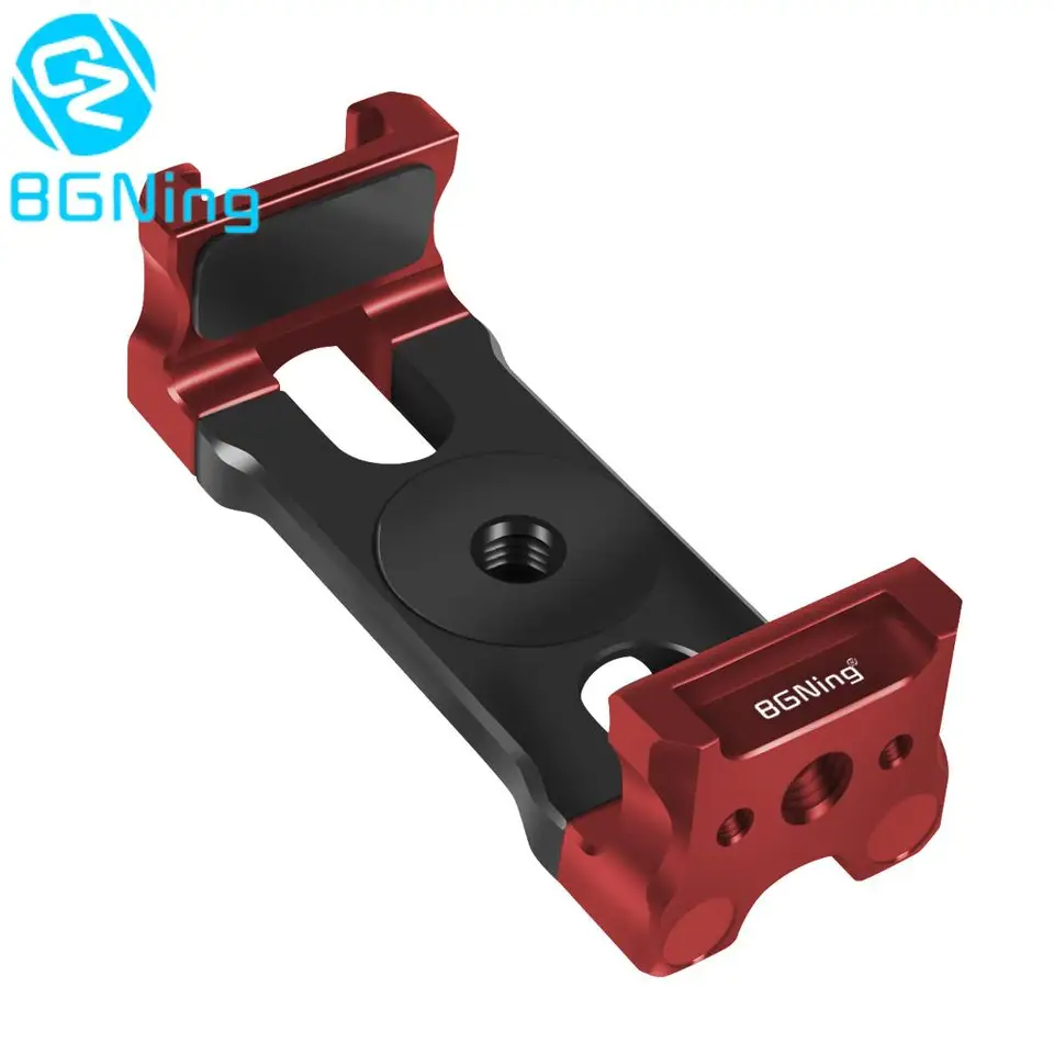 Nastaviteľná hliníková zliatina mobilný telefón Clip Cold Shoe Monitor Monitor držiak na rýchle vydanie pre držiak smartfónov 62 až 87 mm
