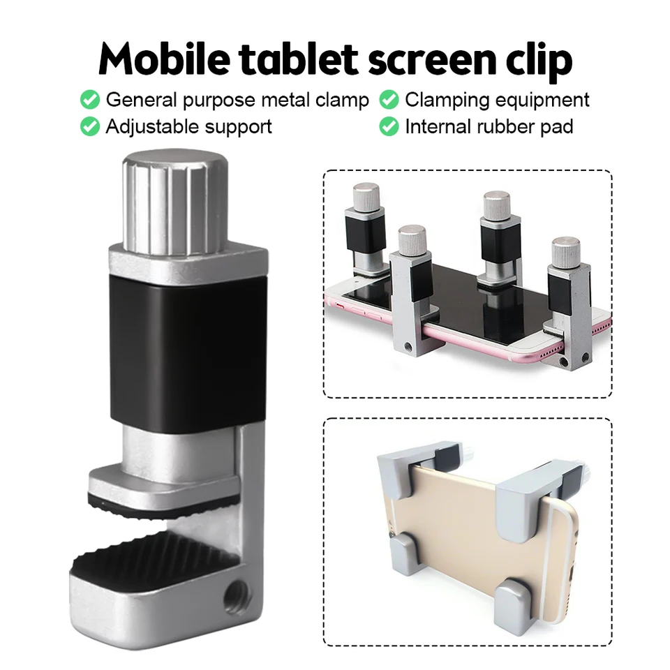 Nastaviteľná kovová klip pre obrazovku telefónu Univerzálne fixačné svorky Clamp Mobile Repair Tools Tablety LCD displej obrazovky Upevňovací nástroj
