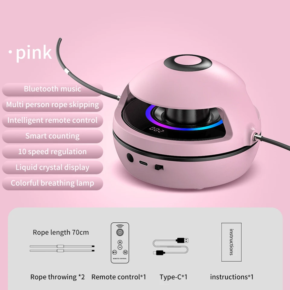 Nastaviteľné 1-10 rýchlostné elektrické lano preskočenie stroja Intelligent Jump Lope USB nabíjacie skokové školenie pre domácu telocvičňu