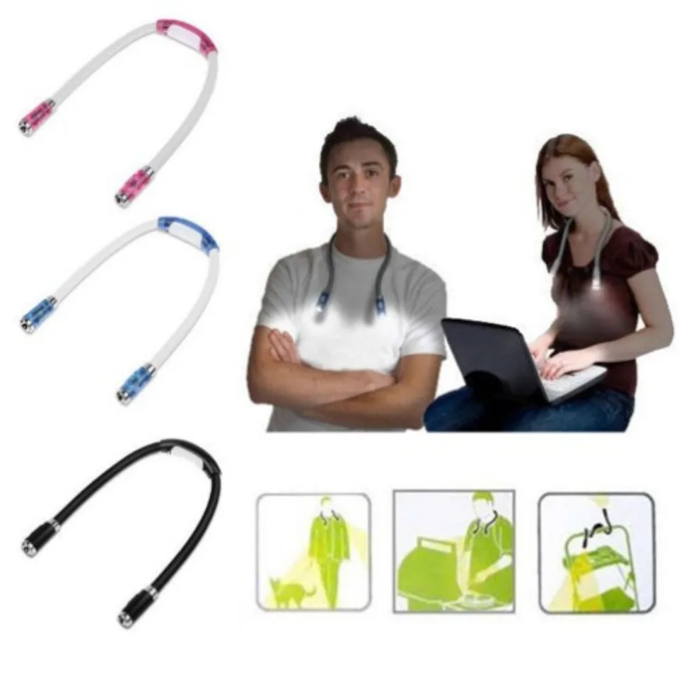Nastaviteľné LED štúdie čítanie Huggy Light Neck Book Night Lamp Torch