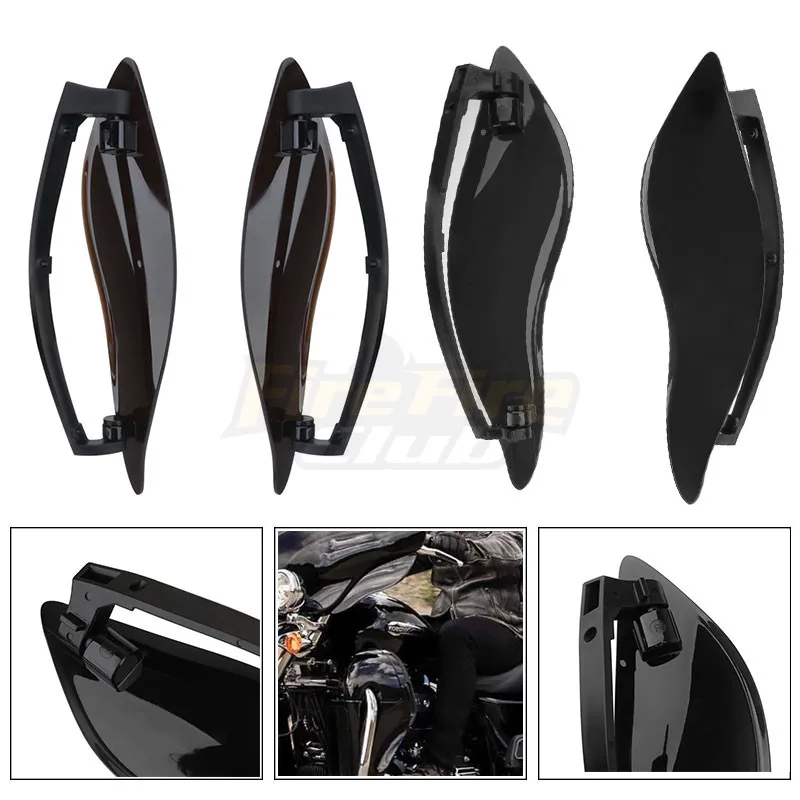Nastaviteľné motoľové čelné sklo bočné krídlo vzduchu čelného skla pre deflektor Harley Touring Electra Street Tri Glide 2014-2020