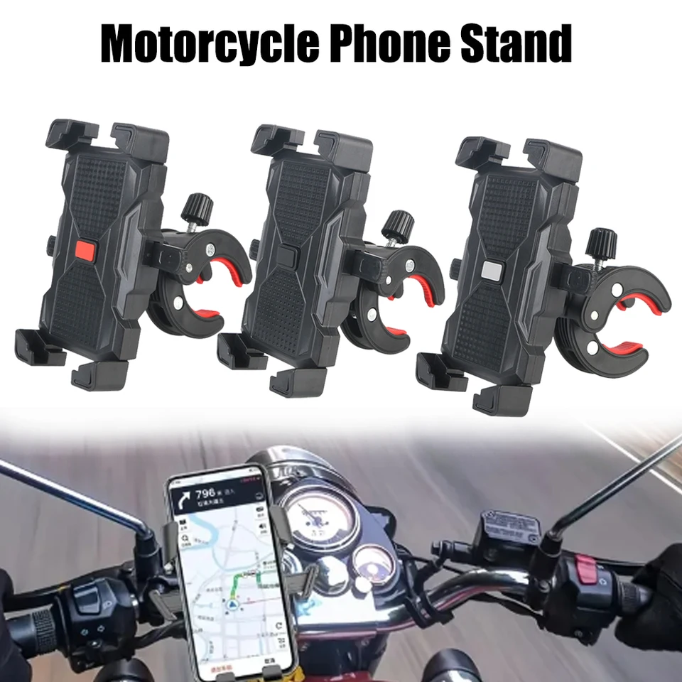 Nastaviteľné pre iPhone Samsung Huawei Automatický zámok na bicykli Motorový držiak na telefón GPS navigáciu Podpora podpora 360 ° otáčanie