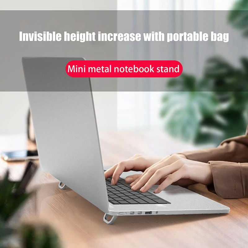 Nastaviteľné skladacie stánky laptop mini nohy Ultra-tenká prenosná podpora pre notebook MacBook Cooling Držiteľ nohy neviditeľná konzolu