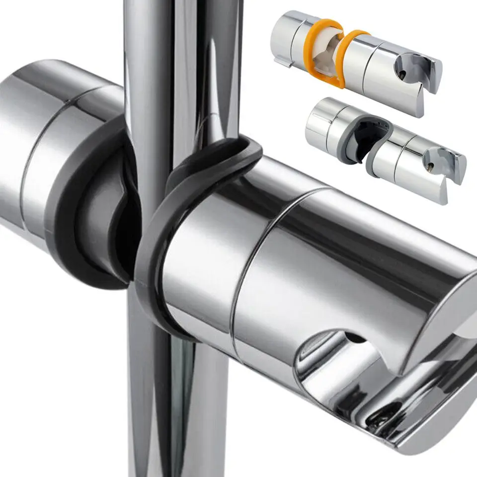 Nastaviteľný držiak na hlavu sprchy Univerzálna držiak ABS Chrome Chrome Panked Ručne profesionálna sprchová koľajnica Clamp Clamp 22 mm- 25 mm