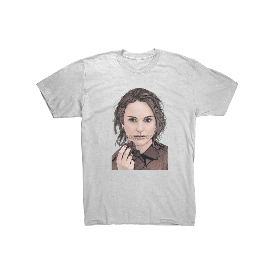 Natalie Portman Organic Unisex Crewneck Tričko Darček Originálny umelecký ručne nakreslený