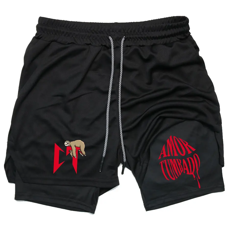 Natanael Cano Amor Tumbado Shorts Pánske vtipné tlače Fitness Gym Krátke nohavice Summer dvojdielne rýchle suché joggingové športové oblečenie