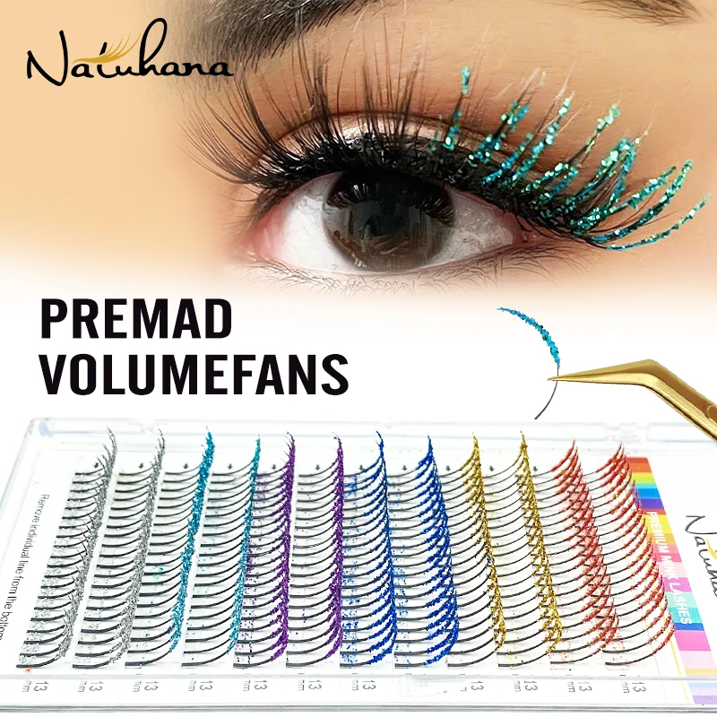 Natuhana lesklý farebný trblietavý trblietky predlžovanie rias DIY mix Farba False riasy vianočné cosplay párty