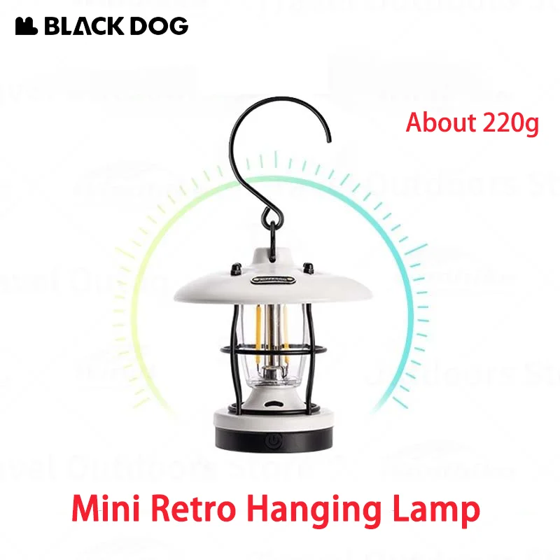Naturehike Blackdog Retro zavesenie kempingu Mini prenosný luster typu C nabíjanie vonkajšie vodotesné atmosféru stan svetlo