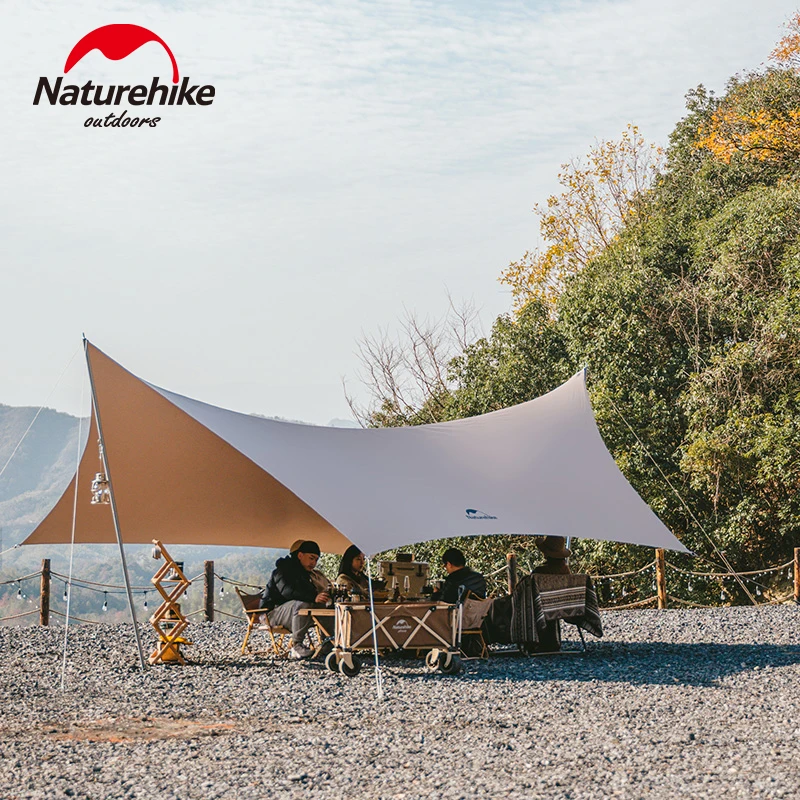 Naturehike Butterfly Canopy Veľká kempingová plachta 8-10 Osoba markíza vodotesná PU10000 Sunshade Outdoor Sun Sun Shelter