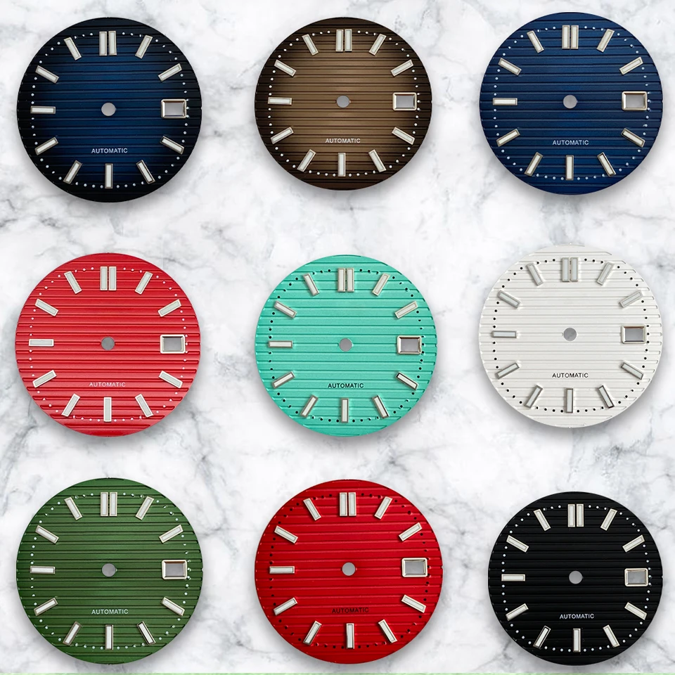 Nautilus červená/žltá 30,5 mm s logom s logom vhodný pre NH35/NH36/4R/7S