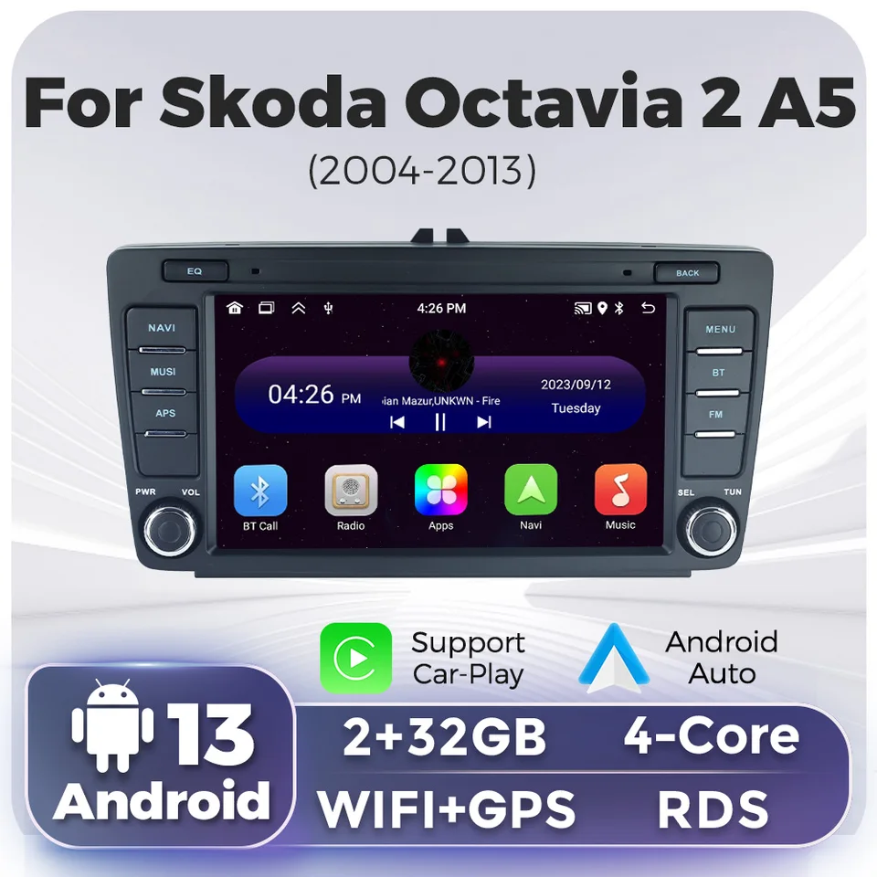 Navifly 7 '' Android Car Radio pre skod Octavia 2 A5 2004-2013 Video Player GPS RDS 2DIN STEREO CARPLAY Auto Intelligent Systems