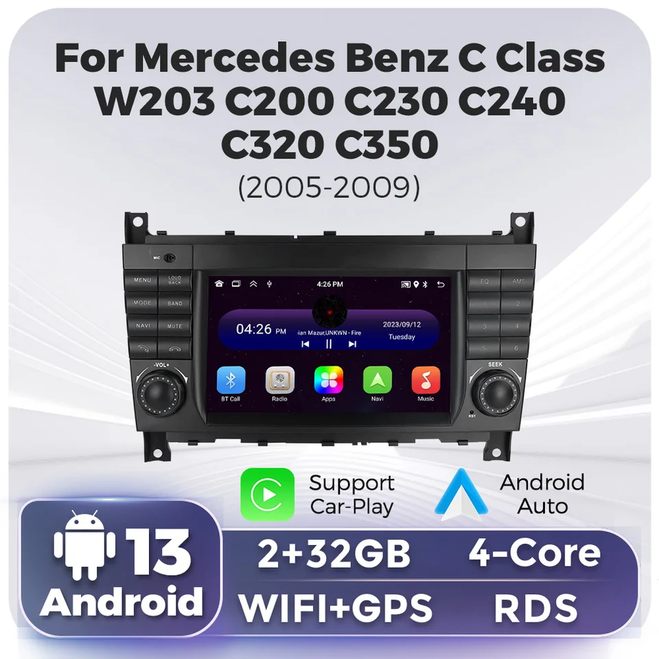 Navifly 7 '' Android Car Radio Stereo Player pre Mercedes Benz W203 W209 W219 A trieda A160 C-trieda C180 C200 CLK200 C230 GPS 2DIN