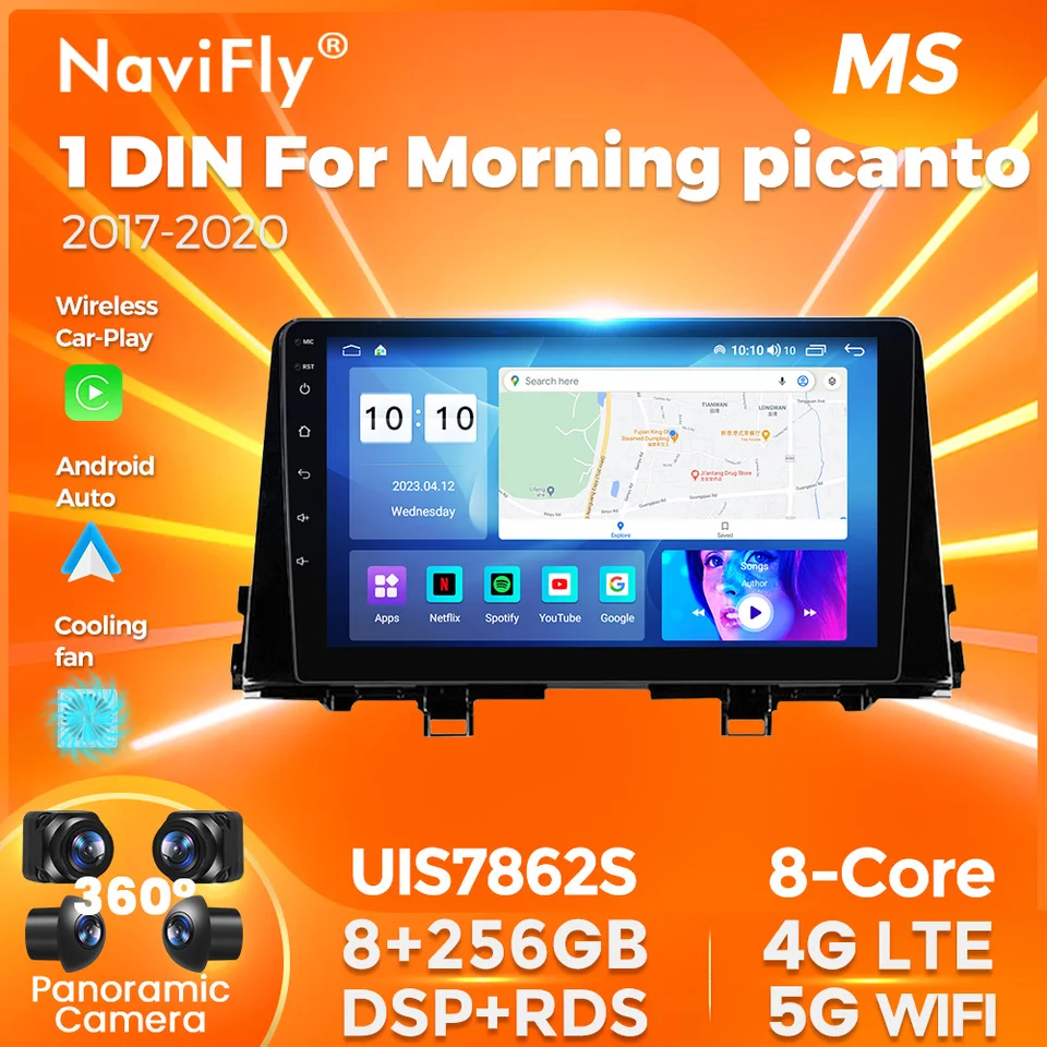 Navifly 7862s Android 12 všetko v jednom aute Intelligent System pre Kia Morning 3 Picanto 2017 - 2020 Multimediálny hráč CarPlay DSP