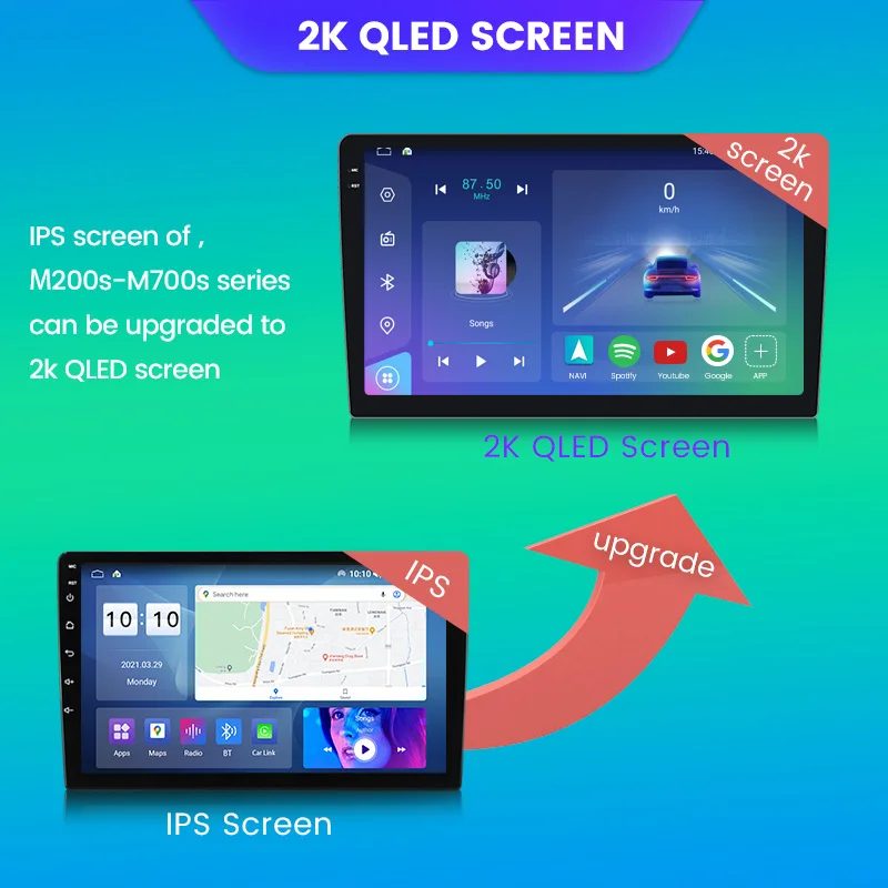 Navifly M200S-M800S Series Upgrade Qled Screen 2000*1200 Serve, žiadne rádio Android bez obrazovky.