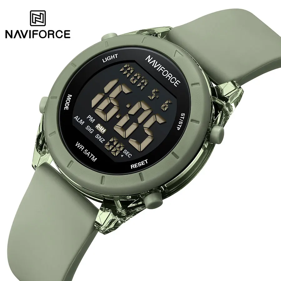 Naviforce Lady Digital Watches Sports Luminous Multifunkcia nepremokavá chrono náramky outdoor dievčatá módne študentské hodinky
