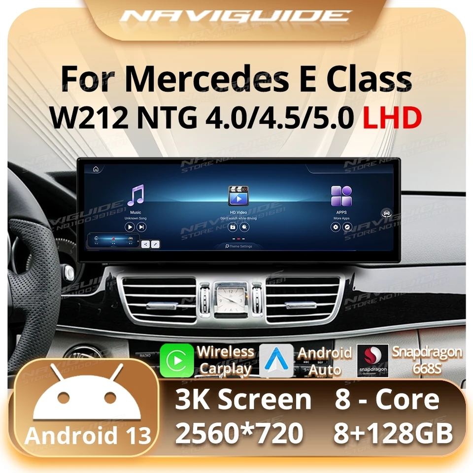 Naviguide 14.9 '' Android 13 Automobilové rádio pre Mercedes E Class W212 NTG 4.0 4.5 5.0