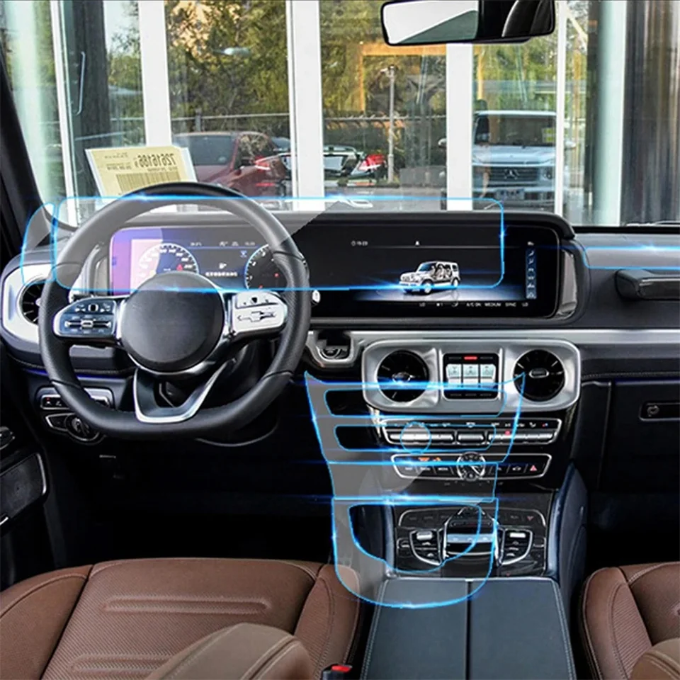 Navigácia na navigáciu strednej konzoly Media Dashboard TPU Anti-Scratch Protector Film pre Mercedes Benz G Class W463 W464 G350 G500 AMG G63