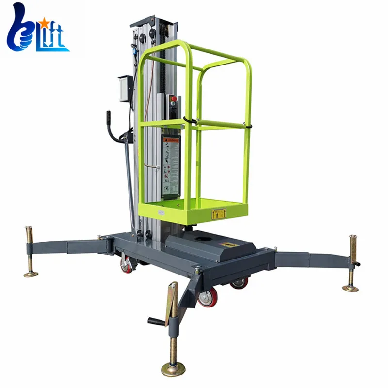 Načítať 150 kg pracovná platforma Štandardná hliníková zliatina Lifter Hydraulický výťah výrobcu pre stavbu žeriavu
