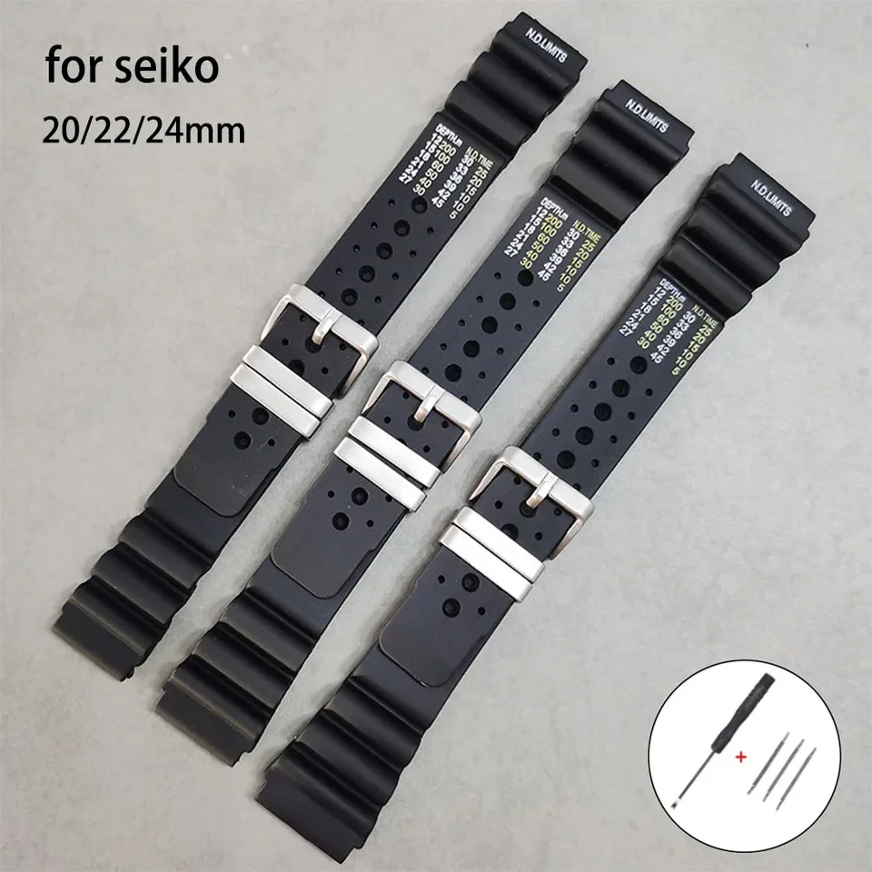 Nd limits potápačský silikónový popruh pre remienok pre Seiko Resin Watchband pásmo 20 22 24 mm vodotesný gumový náramok pre náramok občanov