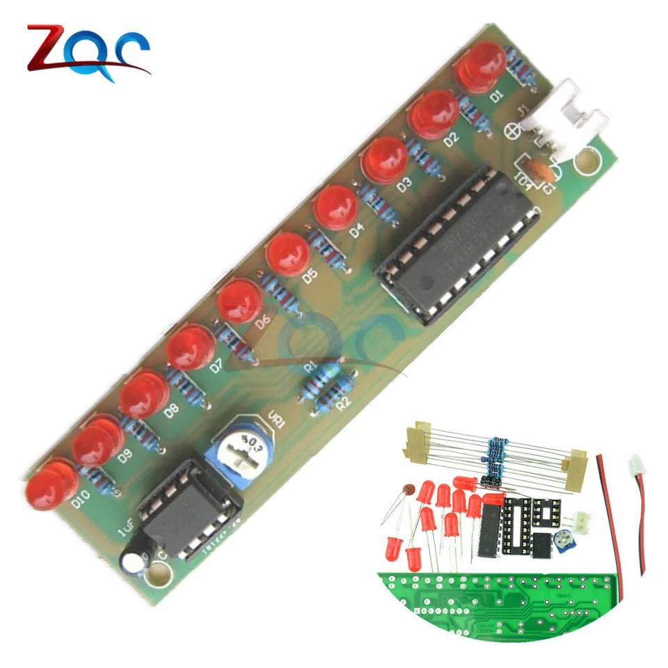 NE555 + CD4017 Praktické súpravy LeD LED LED MODUL ELEKTRONICKÝ SAITE LSD-10 3-4.5V DIY pre Arduino