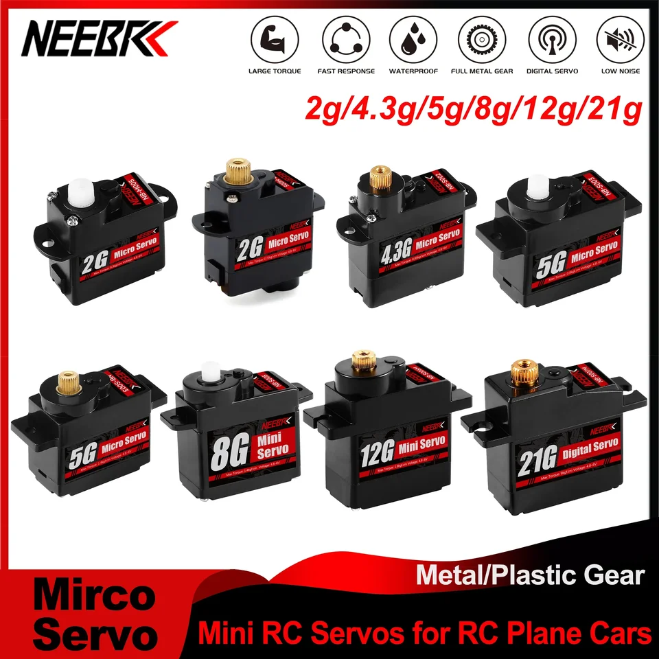 NEBRC 2G 4,3G 5G 8G 12G 21G DIGITÁLNE MICRO SERVO pre RC PLÁNOVÉHO DRONOVÉHO DRONI MINI A CAR HRICOPTER FIT-WING WLTOYS K969 K989 XKS X450