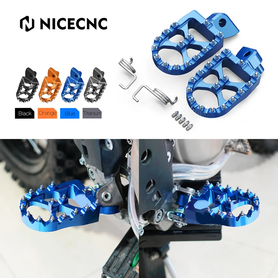 NECECNC Racing Foot Pegs Footrests for Husqvarna TE300 FE450 TE FE FC 150 250 300 350 400 450 501 TC65 TC85 TC125 TC250 FS450