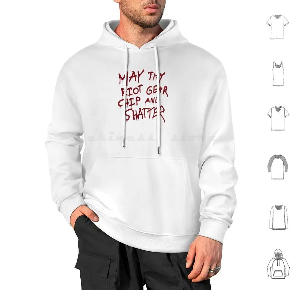 Nech tvoj Riot Gear Chip a Shatter Hoodie Cotton Rukat Riot Gear Chip a rozbitie graffiti punk protest Gaza Gaza