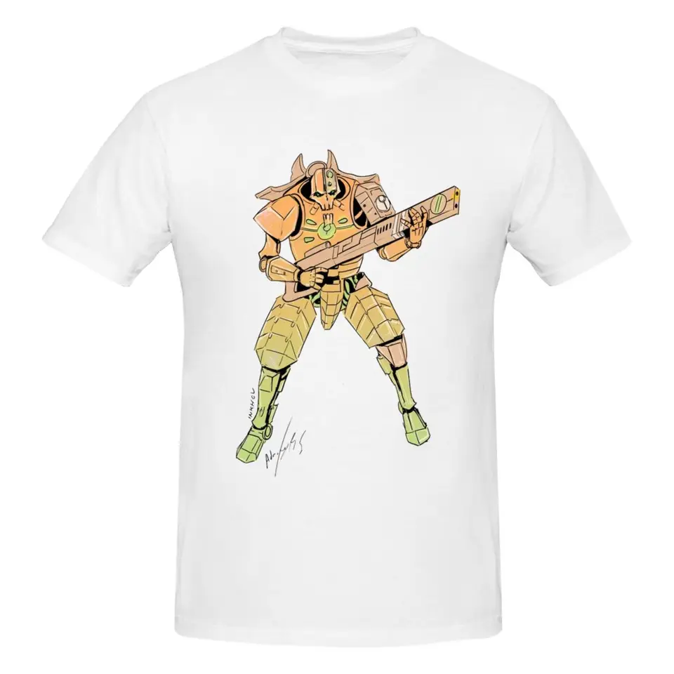 Necron s Tau Armor Men Tričko Funny Nadmerné nadmerné tričká Pánske posádky krku bavlnené odpaliská krátky letný muž